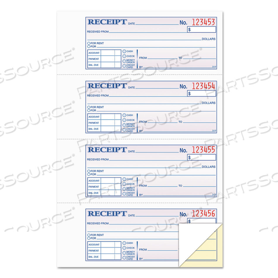 OEM#: 46806КНИЖКИ РАСХОДОВ И КВИТАНЦИЙ ПО АРЕНДНОЙ ПЛАТЕ, РАЗДЕЛЫ СЧЕТА И ПЛАТЕЖЕЙ, ДВУХЧАСТНЫЕ, БЕЗКОПИРАТЕЛЬНЫЕ, 7,13 X 2,75, 4 ФОРМЫ/ЛИСТ, ВСЕГО 200 ФОРМ от Tops