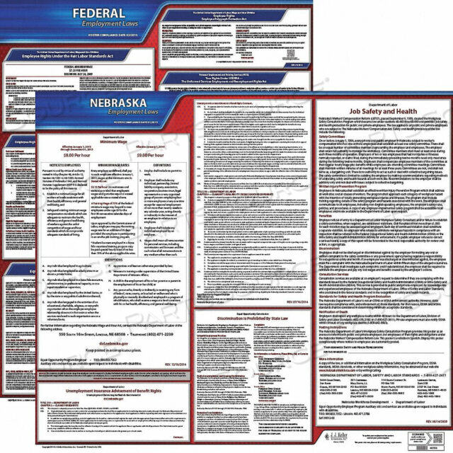 OEM#: 100-NE-1LABORLAW ПЛАКАТ FED/STA NE ENG 20INH 1YR от J.J. Keller & Associates