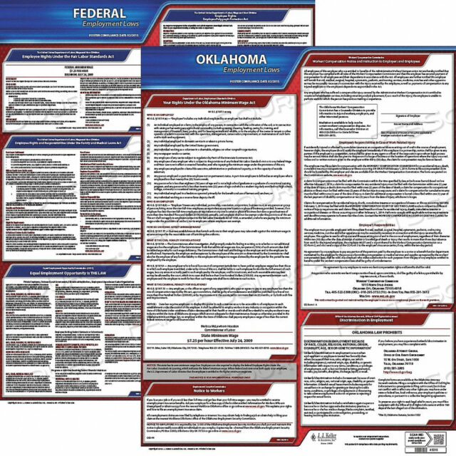 OEM#: 100-OK-1LABORLAW ПЛАКАТ FED/STA OK ENG 20INH 1YR от J.J. Keller & Associates