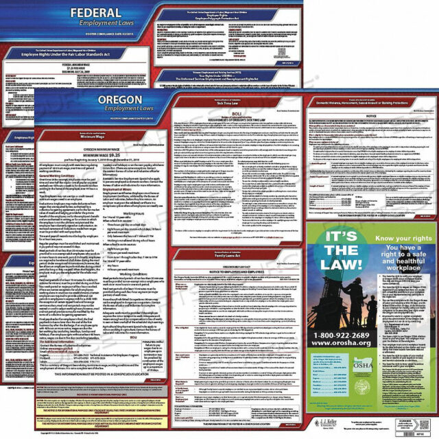 OEM#: 100-OR-3LABORLAW ПЛАКАТ FED/STA OR ENG 20INH 3YR от J.J. Keller & Associates