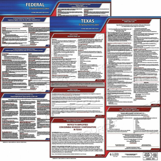 OEM#: 100-TX-3LABORLAW POSTER STA TX ENG 26WX20INH 3YR от J.J. Keller & Associates