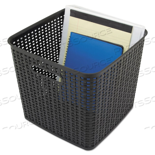 OEM#: 40376ПЛАСТИКОВЫЙ ПЛЕТЕНЫЙ МУСОРНЫЙ ЯЩИК, ОЧЕНЬ БОЛЬШОЙ, 12,5 X 12,5 X 11,13, ЧЕРНЫЙ, 2 ШТ./УПАКОВКА от Advantus