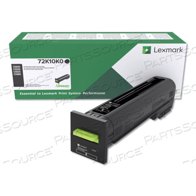 OEM#: 72K10K072K10K0 ПРОГРАММА ВОЗВРАТА ТОНЕРА UNISON, РЕСУРС 8000 СТРАНИЦ, ЧЕРНЫЙ от Lexmark