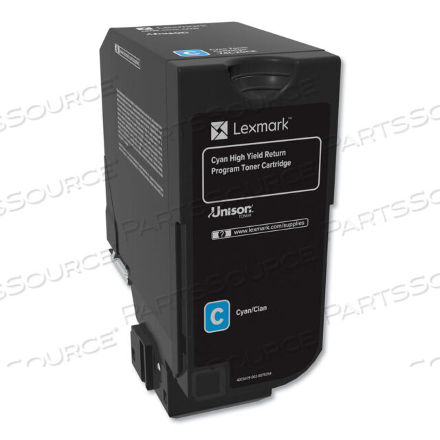 OEM#: 74C1HC074C1HC0 ПРОГРАММА ВОЗВРАТА ТОНЕР UNISON ВЫСОКОЙ ЕМКОСТИ, РЕСУРС 12 000 СТРАНИЦ, ЦВЕТ ГОЛУБОЙ от Lexmark