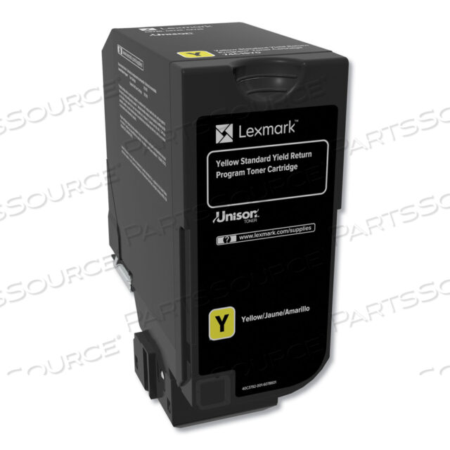 OEM#: 74C1SY074C1SY0 ТОНЕР ДЛЯ ПРОГРАММЫ ВОЗВРАТА, РЕСУРС 7000 СТРАНИЦ, ЖЕЛТЫЙ от Lexmark