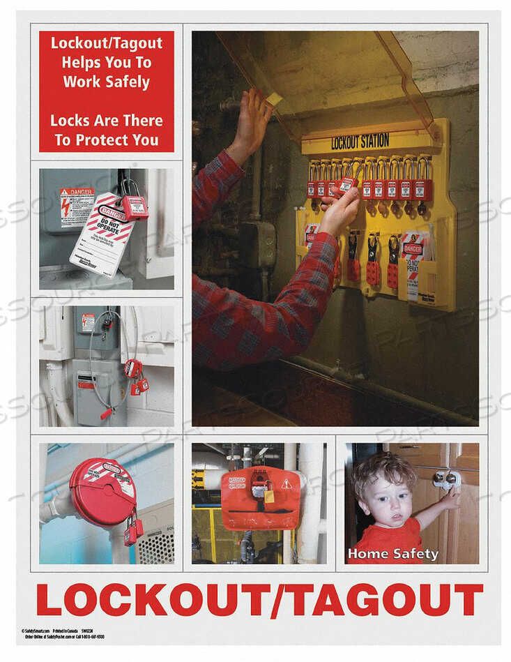 OEM#: SW0224SAFETY PSTR LOCKOUT/TAGOUT ПОМОГАЕТ ВАМ ENG от SafetyPoster