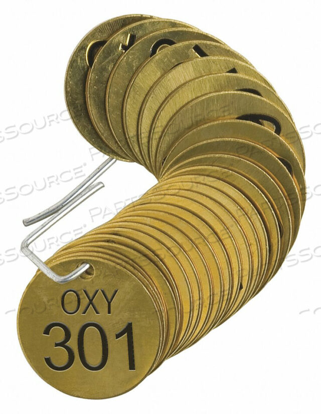 OEM#: 87492НОМЕРНОЙ БИРКИ ЛАТУННАЯ СЕРИЯ OXY 301-325 PK25 от Brady Americas