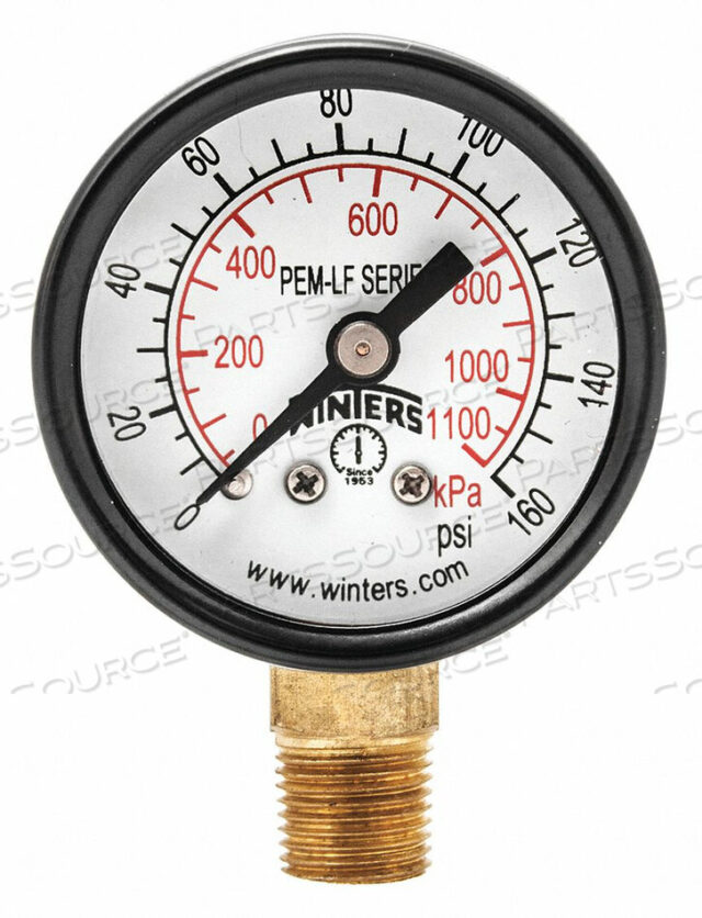 OEM#: PEM1321LFJ1377 МАНОМЕТР ДАВЛЕНИЯ 1-1/2 ДЮЙМА ОТ 0 ДО 160 PSI от Winters Instruments