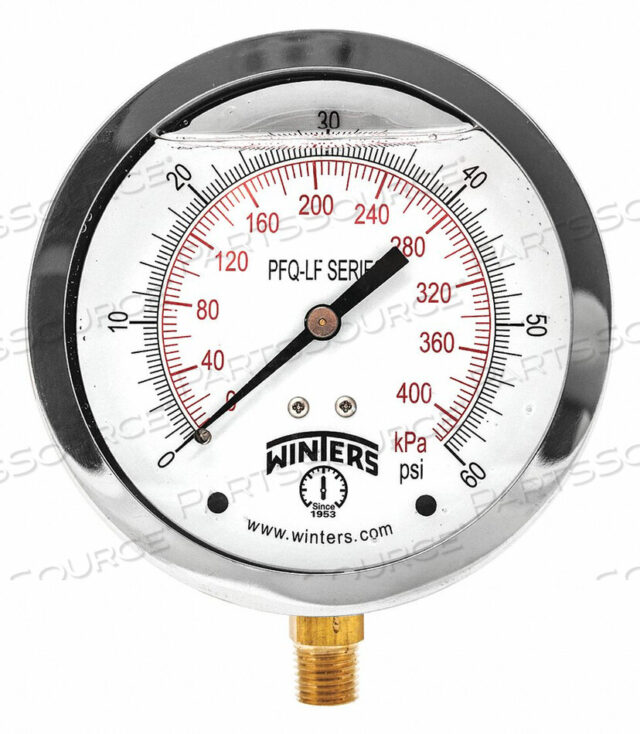 OEM#: PFQ710LFJ1383 МАНОМЕТР ДАВЛЕНИЯ 4 ДЮЙМА ОТ 0 ДО 60 PSI от Winters Instruments