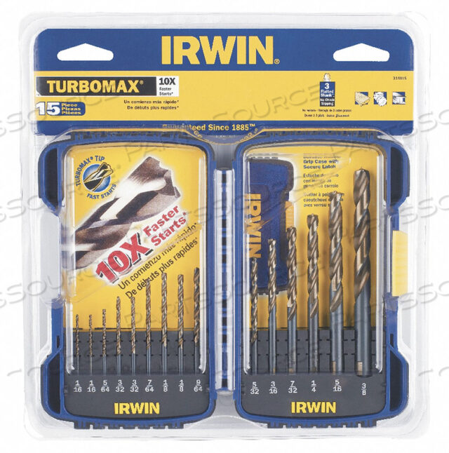 OEM#: 318015 НАБОР СПИРАЛЬНЫХ СВЕРЛ 15-PC 1/16 TO 3/8IN от IRWIN Tools