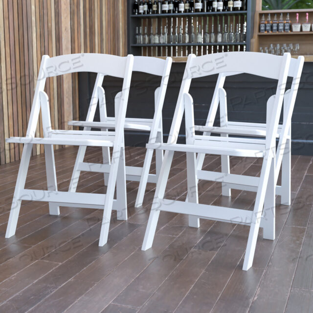 OEM#: 4-LE-L-1-WHITE-GGHERCULES FOLDING CHAIR - WHITE RESIN - 4 PACK 800LB WEIGHT CAPACITY COMFORTABLE EVENT CHAIR - LIGHT WEIGHT FOLDING CHAIR by Flash Furniture