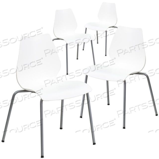 OEM#: 4-RUT-288-WHITE-GG4 УПАКОВКА СЕРИИ HERCULES, ГРУЗОВИКОть 770 ФУНТОВ, БЕЛЫЙ СТЕКЛЯННЫЙ КРЕСЛО С ПОЯСНИЧНОЙ ПОДДЕРЖКОЙ И СЕРЕБРИСТОЙ РАМКОЙ от Flash Furniture