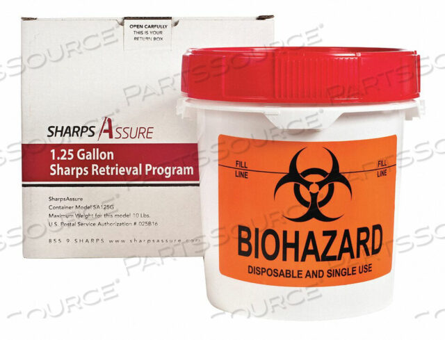 OEM#: SA125GSHARPS КОНТЕЙНЕР 9 Вт 1-1/4 ГАЛЛОНА. КРЫШКА-ЗАЩЕЛКА от Sharps Compliance, Inc.