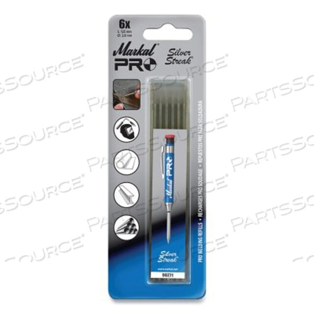 OEM#: 96271PRO REFILL, SILVER STREAK WELDING/FABRICATION MARKER, REFLECTIVE SILVER от Markal