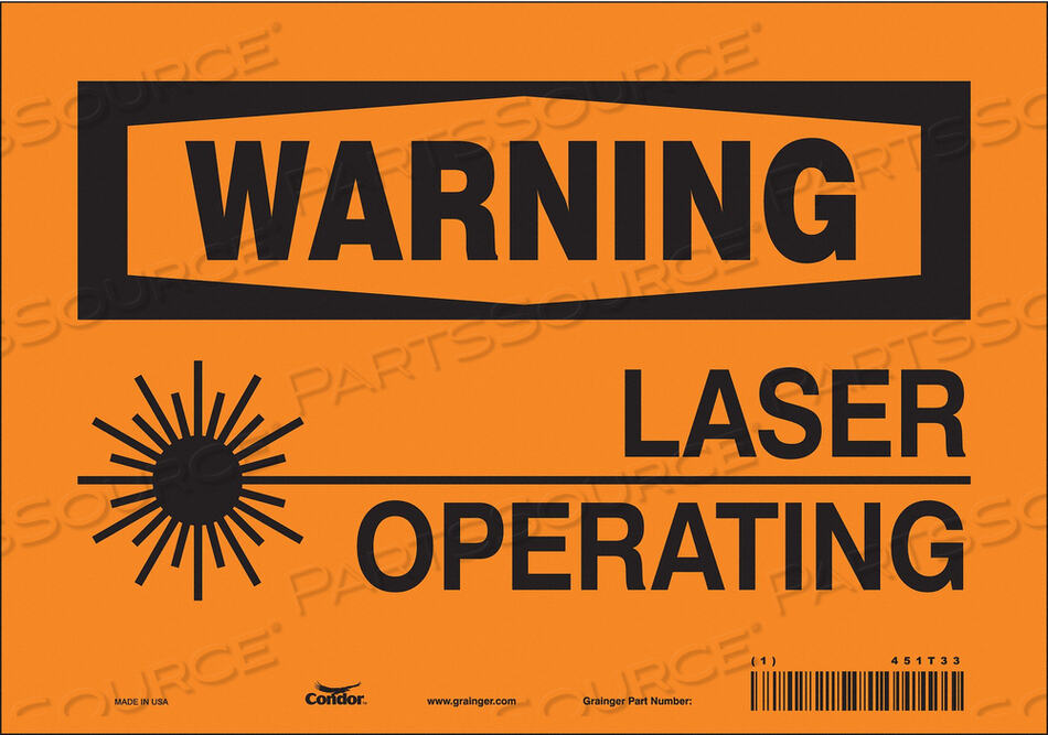 OEM#: 451T33LASER WARNING 10 W 7 H 0.004 THICK от Condor