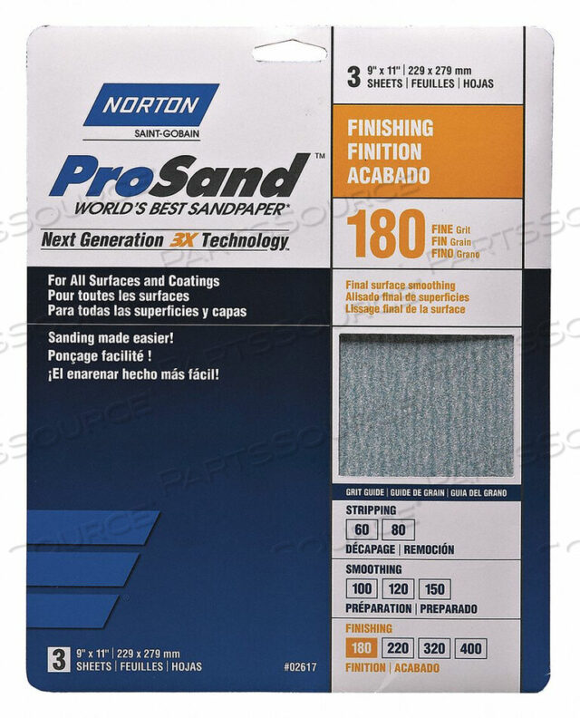 OEM#: 07660768168ЛИСТ НАЖДАЧНОЙ БУМАГИ ТОНКИЙ 180 GRIT PK20 от Norton | Saint-Gobain Abrasives