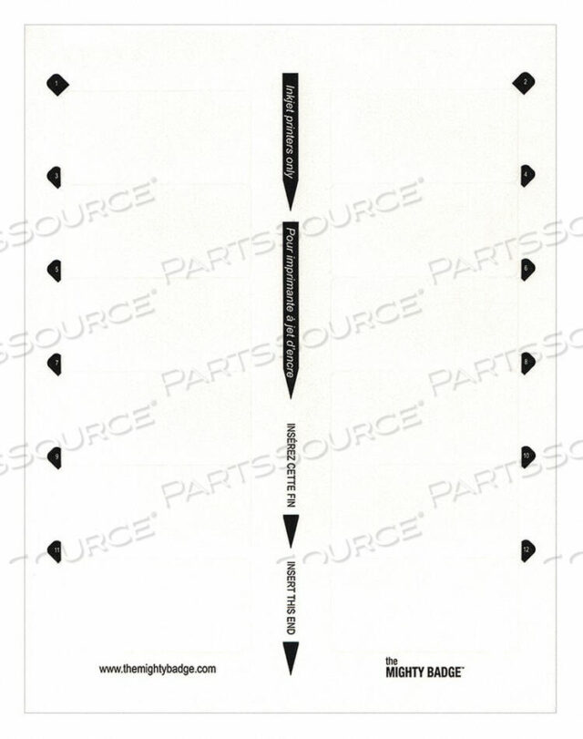 OEM#: 901241INSERT 1-1/2X3 INSERTS BLANK LEGEND PK5 от Mighty Badge