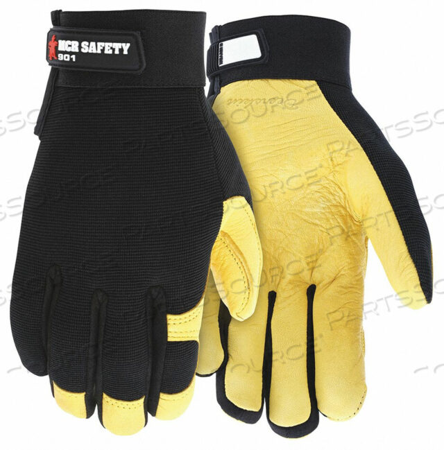 OEM#: 901XLCOATED GLOVES XL BLK/YELLOW UNLINED PR от MCR Safety