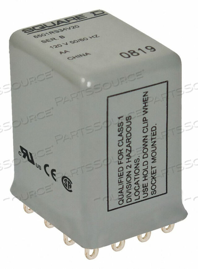 OEM#: 8501RSD34V51РЕЛЕ 240 В переменного тока 5 А ТИП R + ОПЦИИ от Square D