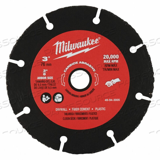 OEM#: 49-94-3005ОТРЕЗНОЙ КРУГ 3/8 РАЗМЕР ОТВЕРСТИЯ ОПРАВКИ от Milwaukee Electric Tools