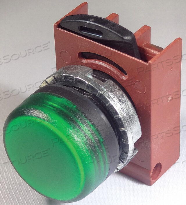 PILOT LIGHT HEAD GREEN REFRACTED LED