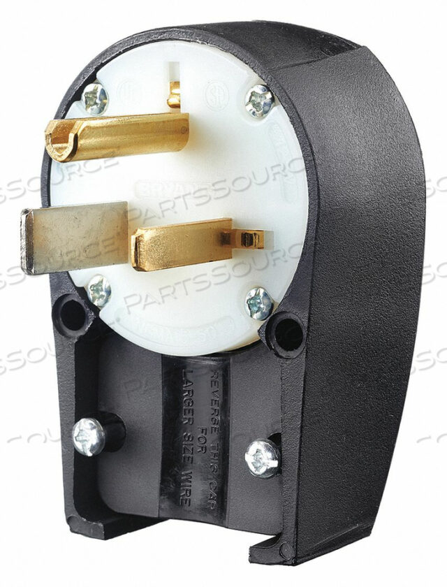 OEM#: 9550ANPBANGLE STRAIGHT BLADE PLUG BLK/WHT 2.0 HP от Hubbell Power Systems