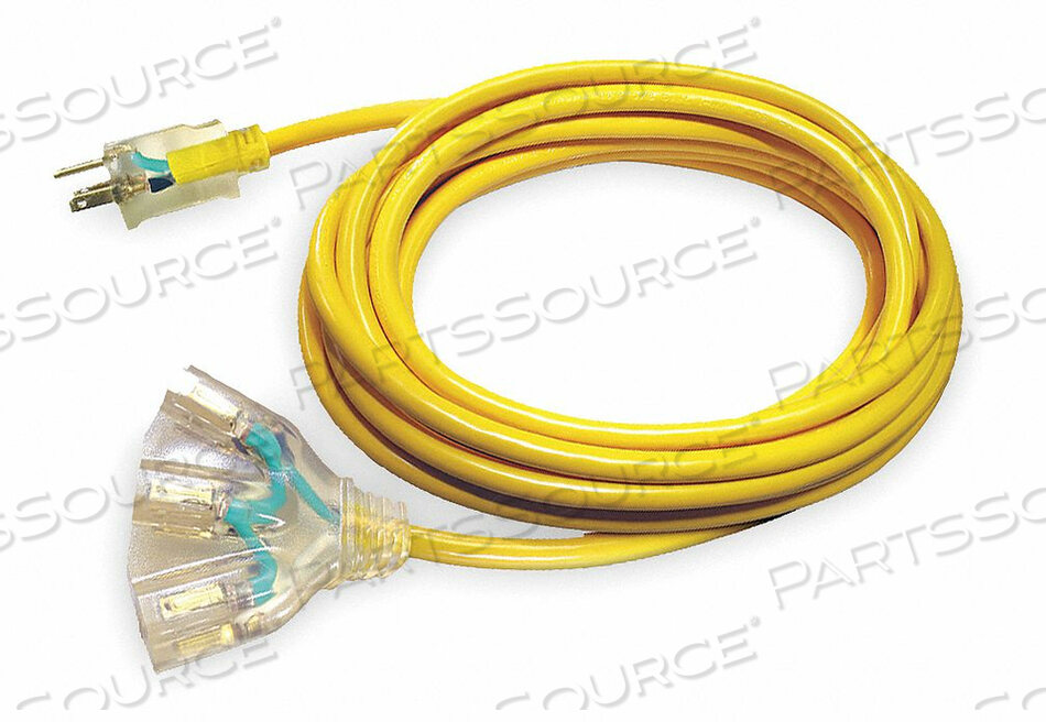 OEM#: 4GAC9УДЛИНИТЕЛЬ ДЛЯ ШНУРА ПИТАНИЯ, 50 ФУТОВ, 15 А, 125 В переменного тока, 14 AWG, NEMA 5-15P - NEMA 5-15R, ЖЕЛТЫЙ от Power First