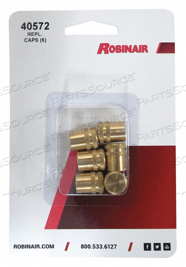 OEM#: 40572BRASS CAPS 1/4 O.D. 3-39/64 L PK6 by Robinair
