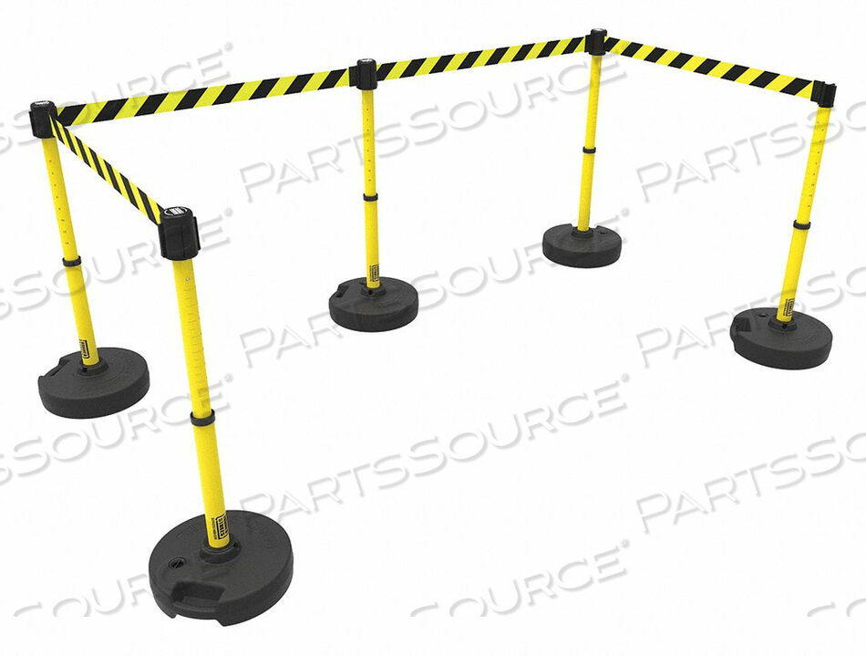 OEM#: PL4591PLUS BARRIER SET X5 YLW/BLK DIAGNL STRP от Banner Stakes