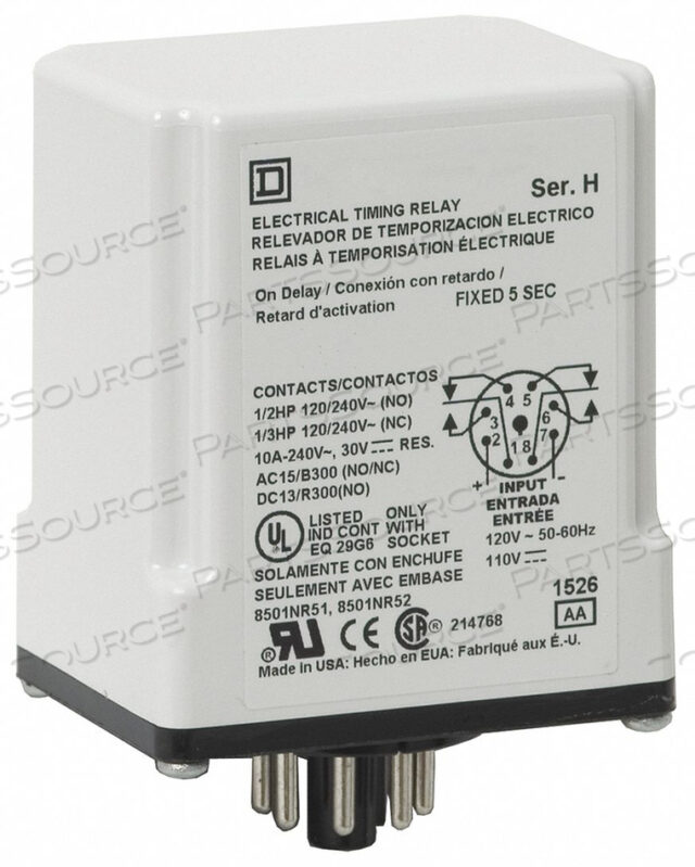 OEM#: 9050JCK2F30V14РЕЛЕ ЗАДЕРЖКИ ВРЕМЕНИ 24В AC/DC КАТУШКА от APC / American Power Conversion