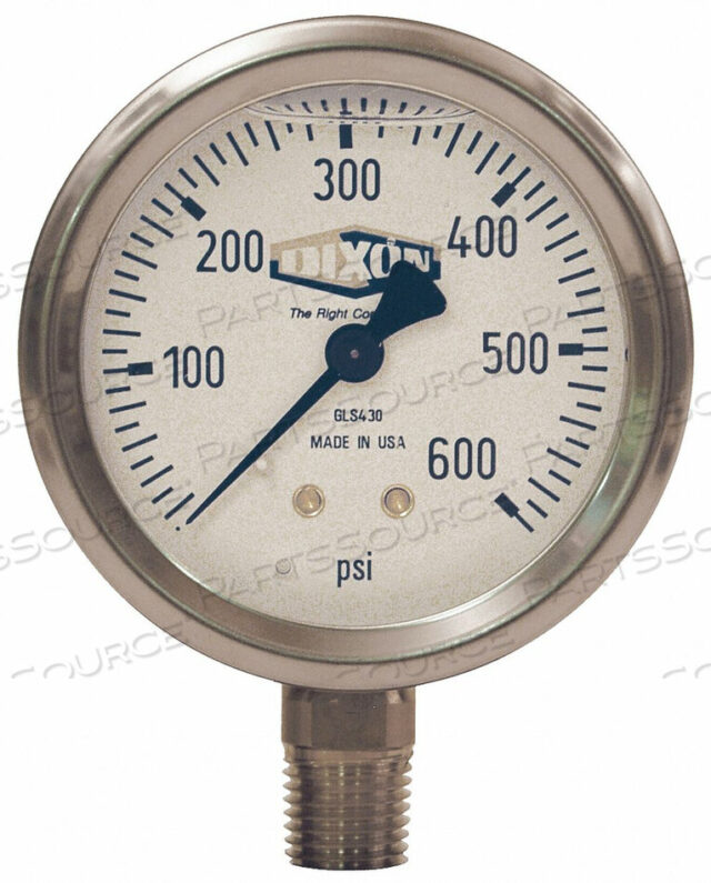 OEM#: GLS410LIQUID FILL SS GAUGE LOWER MNT 0-60PSI от Dixon Valve and Coupling