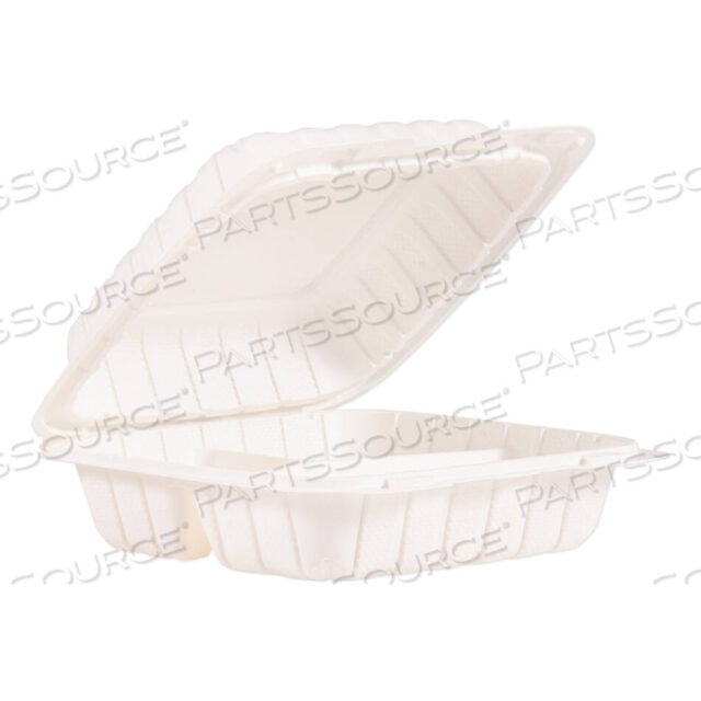 OEM#: 85MFPPHT3PROPLANET КОНТЕЙНЕРЫ С ОТКИДНОЙ КРЫШКОЙ, 3 ОТСЕКА, 8,3 X 8 X 3, БЕЛЫЕ, ПЛАСТИКОВЫЕ, 150/КОРОБКА от Dart Container Corporation