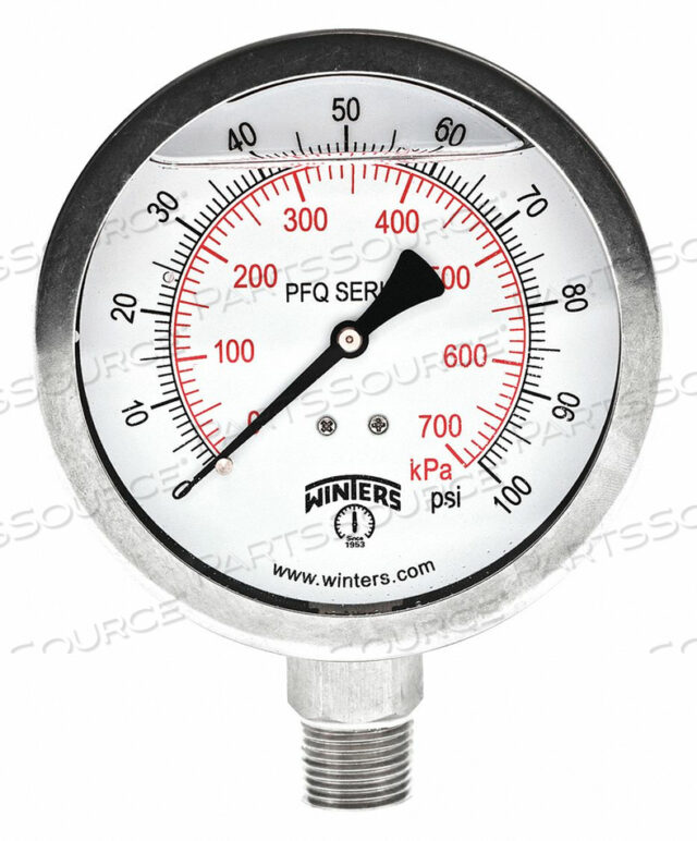 КАЧЕСТВЕННЫЙ МАНОМЕТР SS/SS 4 1/2 LM 100 PSI/KPA