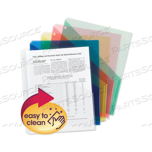 OEM#: 89505ОРГАНИЗАЦИОННЫЕ ПОЛИЭТИЛЕНОВЫЕ КУРТКИ С КРОМКОЙ, 2 ОТДЕЛЕНИЯ, РАЗМЕР LETTER, РАЗНЫЕ ЦВЕТА, 5 ШТ./УПАКОВКА от Smead