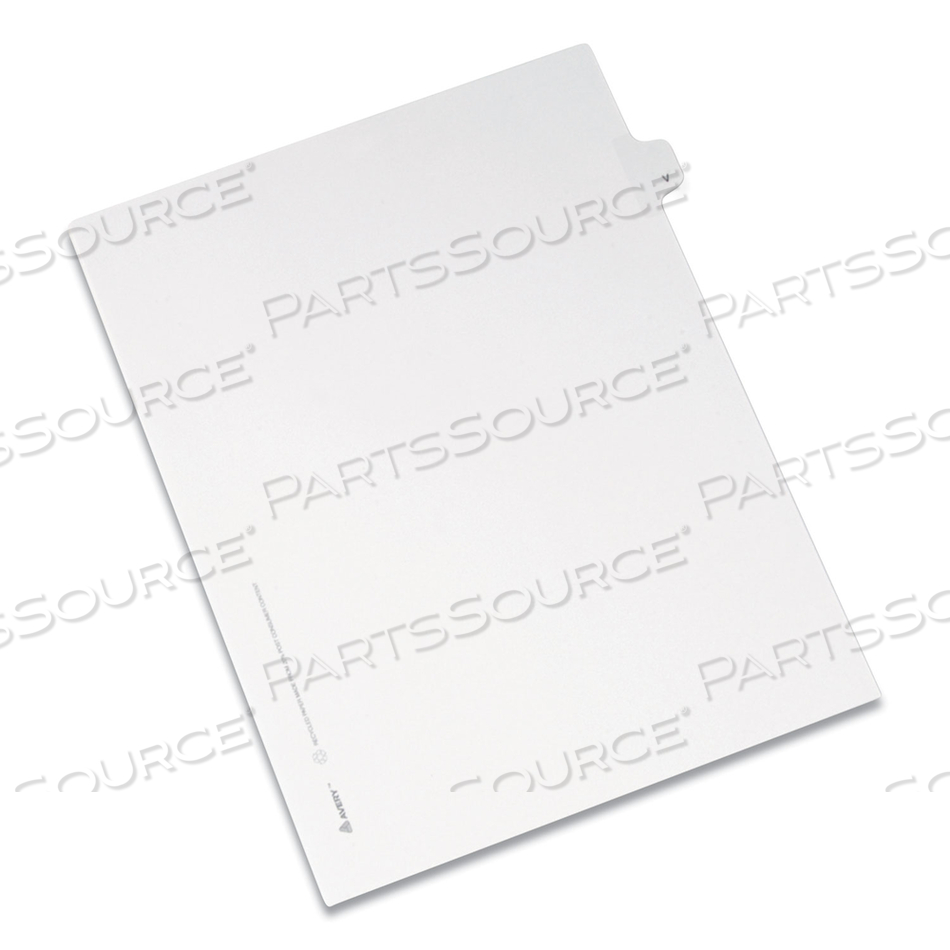 OEM#: 82184ПРЕДВАРИТЕЛЬНО ОТПЕЧАТАННЫЕ РАЗДЕЛИТЕЛИ ДЛЯ УКАЗАТЕЛЯ ДОКУМЕНТОВ С БОКОВЫМИ ЗАКЛАДКАМИ, СТИЛЬ ALLSTATE, 26 ЗАКЛАДОК, V, 11 X 8,5, БЕЛЫЕ, 25 ШТ./УПАКОВКА от Avery