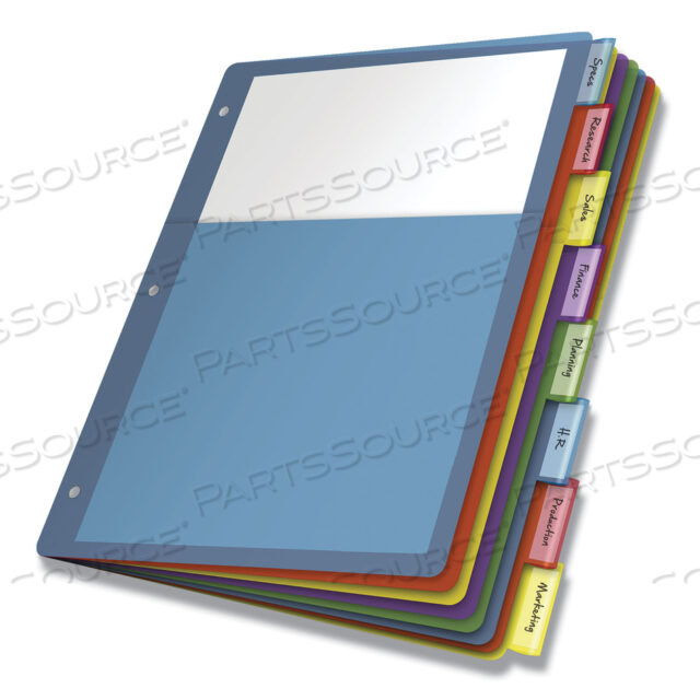 OEM#: 84017CBPOLY 1-КАРМАННЫЙ ИНДЕКС-РАЗДЕЛИТЕЛЬ, 8-ЯРЛЫКОВ, 11 X 8,5, АССОРТИМЕНТ, 4 НАБОРА от Cardinal