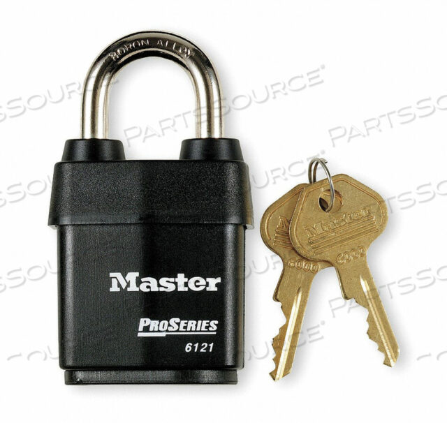 OEM#: 6121NKAKEYED НАВЕСНОЙ ЗАМОК 7/8 В ПРЯМОУГОЛЬНИК ЧЕРНЫЙ от Master Lock