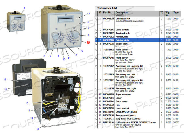 OEM#: 7007060ПРАВЫЙ УКАЗАТЕЛЬ от Siemens Medical Solutions