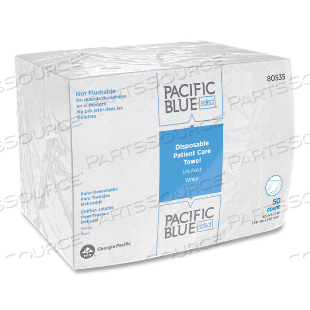OEM#: 80535PACIFIC BLUE SELECT DISPOSABLE PATIENT CARE WASHCLOTHS, 9.5 X 13, WHITE, 50/PACK, 20 PACKS/CARTON by Georgia-Pacific