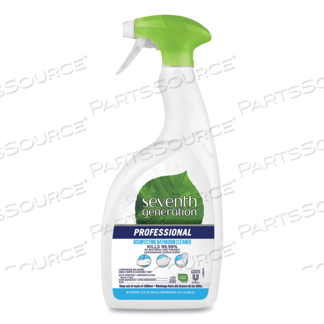 DISINFECTING BATHROOM CLEANER, LEMONGRASS CITRUS, 32 OZ SPRAY BOTTLE
