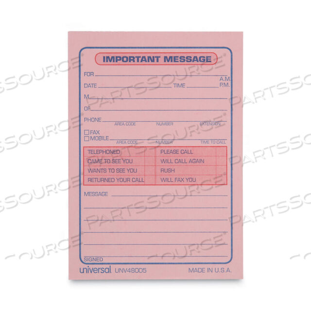OEM#: D2-48005КНИЖКИ ДЛЯ СООБЩЕНИЙ, ПЕРЕПИСНЫЕ, ДВУХЧАСТНЫЕ, БЕЗКОПИРАТЕЛЬНЫЕ, 5,5 X 3,88, 4 ФОРМЫ/ЛИСТ, ВСЕГО 200 ФОРМ от Universal