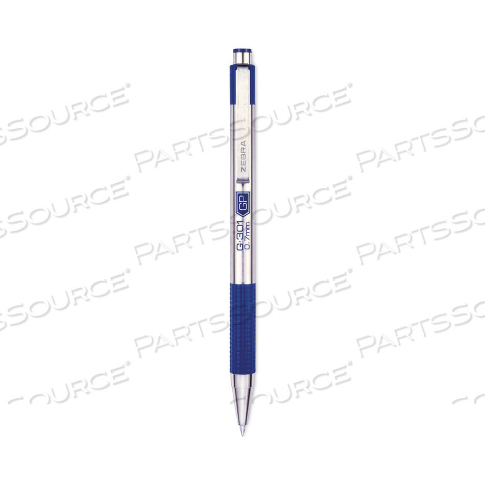 OEM#: 41321G-301 ГЕЛЕВАЯ РУЧКА, ВЫДВИЖНАЯ, СРЕДНЯЯ 0,7 ММ, СИНИЕ ЧЕРНИЛА, НЕРЖАВЕЮЩАЯ СТАЛЬ/СИНИЙ КОРПУС от Zebra Pen Corporation