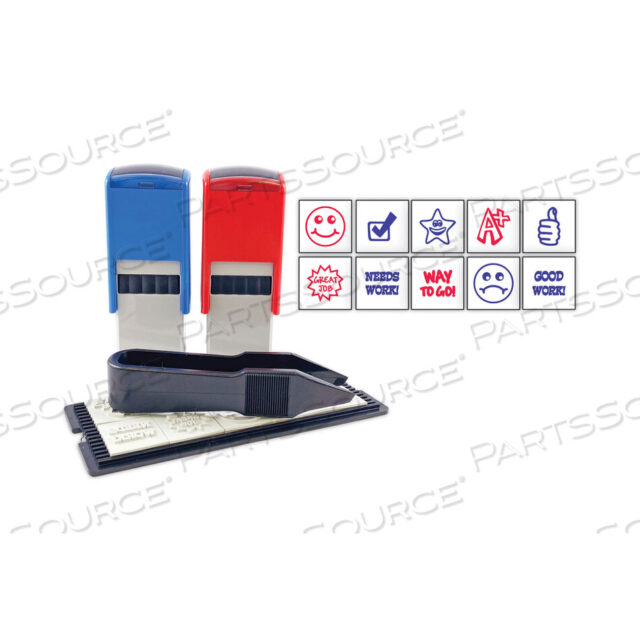 OEM#: 4630PRINTY 10-IN-1 САМОКРАШАЮЩАЯСЯ ШТАМПОВКА УЧИТЕЛЯ, ВКЛЮЧАЕТ 10 ШТАМПОВ, ДИАМЕТР 0,63, СИНИЙ/КРАСНЫЙ от Trodat