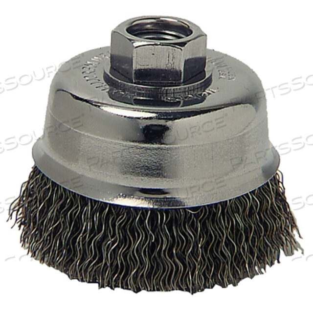 OEM#: 93716CRIMPED WIRE CUP BRUSH, 4 IN DIA, 5/8 IN-11 ARBOR, 0.014 IN CARBON STEEL by Anchor
