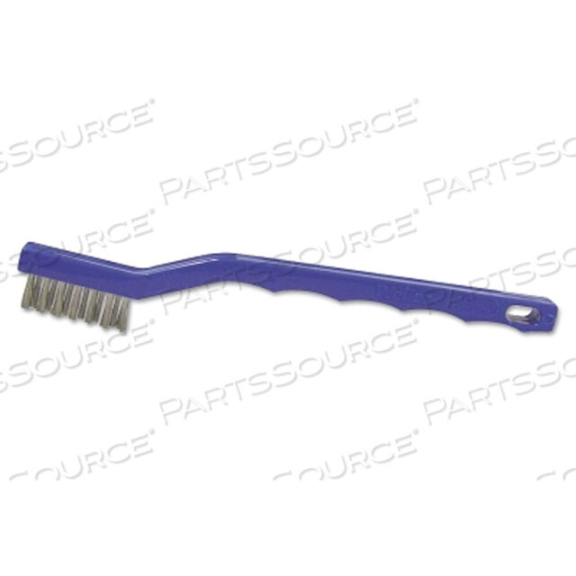 OEM#: 44075Маленькая ручная щетка для царапания, 7-1/2 дюйма, 3 X 7 рядов, проволока из нержавеющей стали, изогнутая пластиковая ручка от Weiler