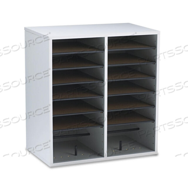 OEM#: 9422GRWOOD/LAMINATE СОРТИРОВЩИК ДЛЯ ЛИТЕРАТУРЫ/CD, 16 ОТДЕЛЕНИЙ, 19,5 X 11,75 X 21, СЕРОЕ ДЕРЕВО от Safco
