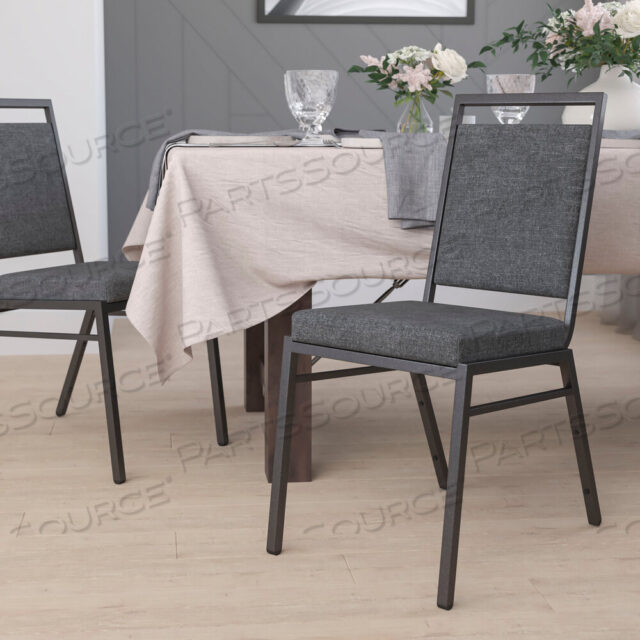 OEM#: FD-LUX-SIL-DKGY-GGHERCULES SERIES SQUARE BACK STACKING CHIRFAM ИЗ ТЕМНО-СЕРОЙ ТКАНИ С РАМОЙ SILVERVEIN от Flash Furniture