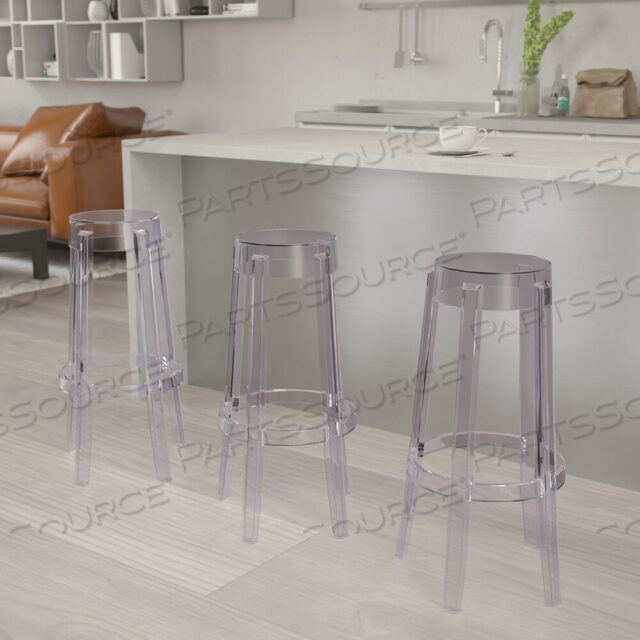 OEM#: FH-118-APC2-GGLANEY 29.75 ВЫСОКИЙ ПРОЗРАЧНЫЙ БАРНЫЙ СТУЛ от Flash Furniture
