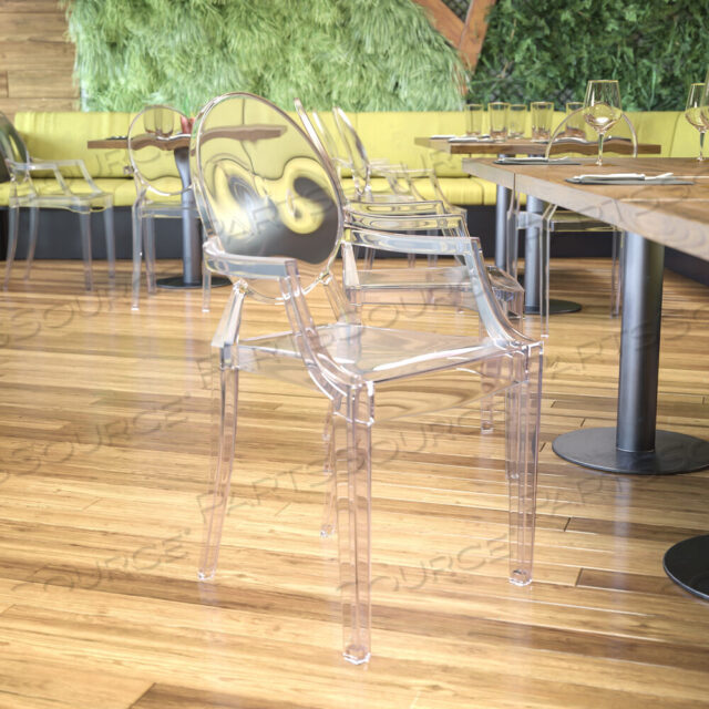 OEM#: FH-124-APC-CLR-GGSHIRLEY GHOST CHAIR С ПОДЛОКОТНИКАМИ ИЗ ПРОЗРАЧНОГО КРИСТАЛЛА от Flash Furniture