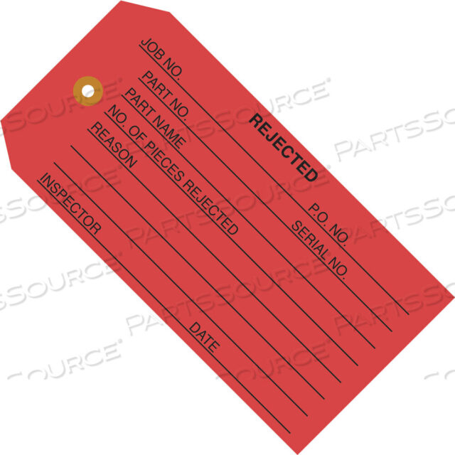 OEM#: G20031ИНСПЕКЦИОННЫЕ БИРКИ, ОТБРАКОВАННЫЕ, 4 3/4 X 2 3/8, КРАСНЫЕ, 1000/КОРОБКА от BOX Partners (Box Acquisitions, LLC)